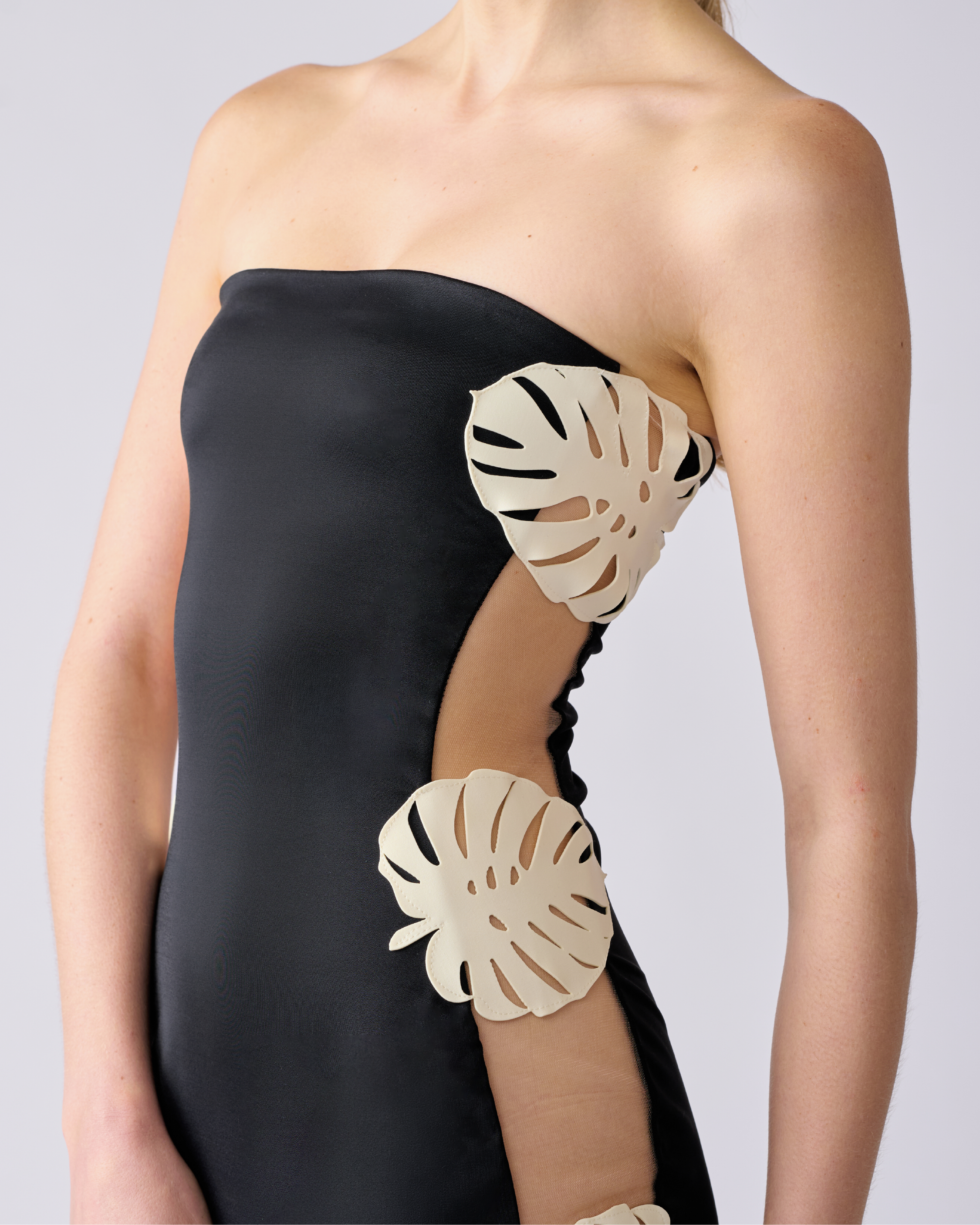 HOJA ROTA STRAPLESS DRESS