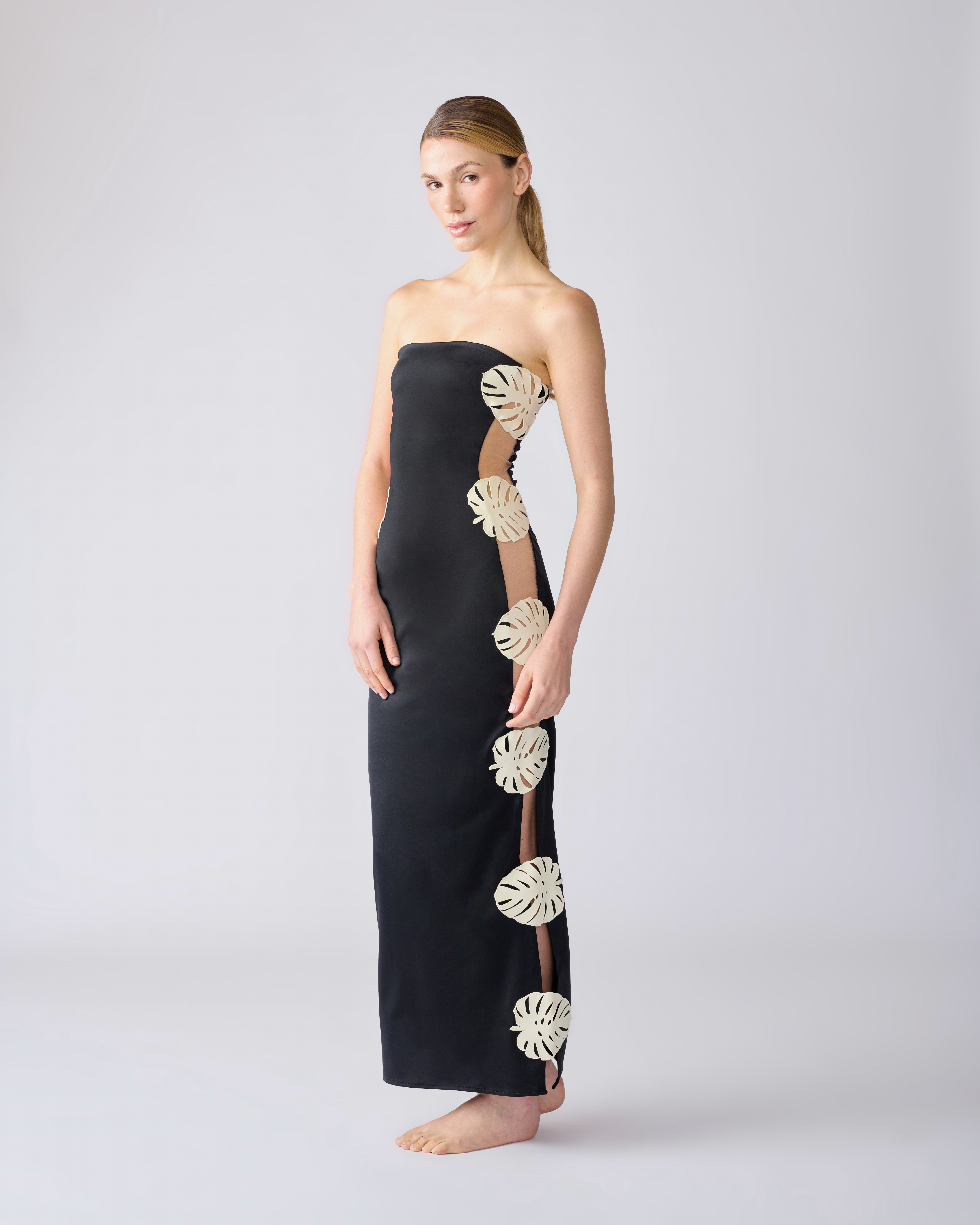 HOJA ROTA STRAPLESS DRESS