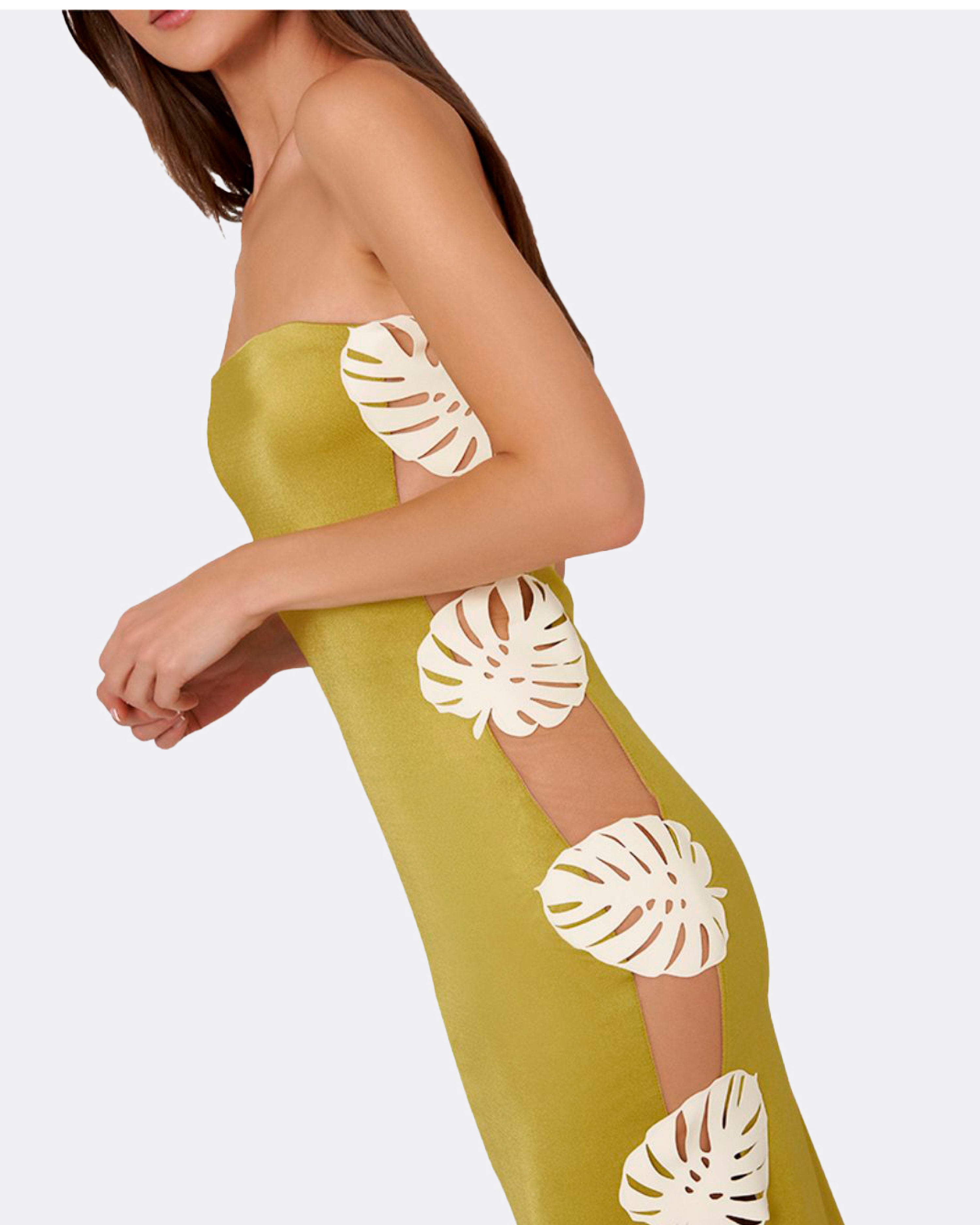 HOJA ROTA STRAPLESS DRESS