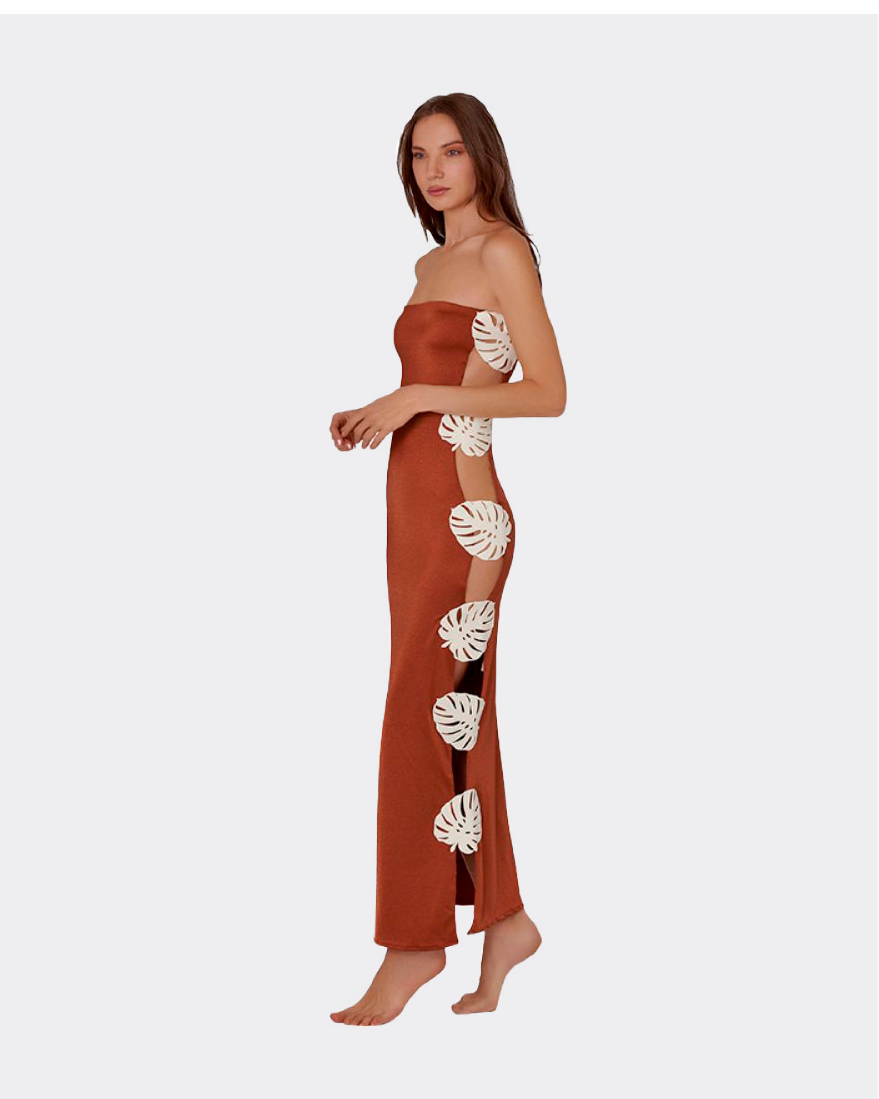 HOJA ROTA STRAPLESS DRESS