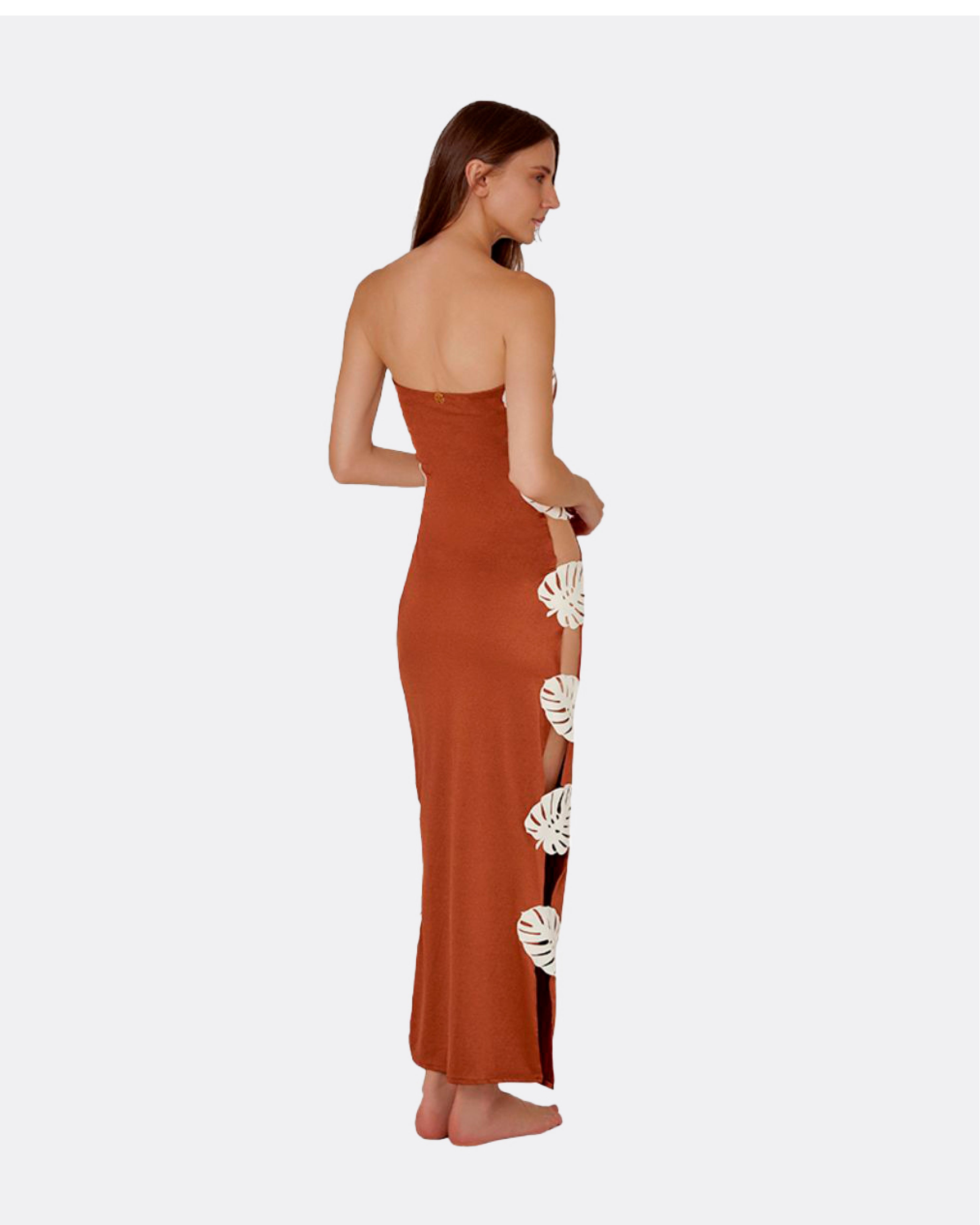 HOJA ROTA STRAPLESS DRESS
