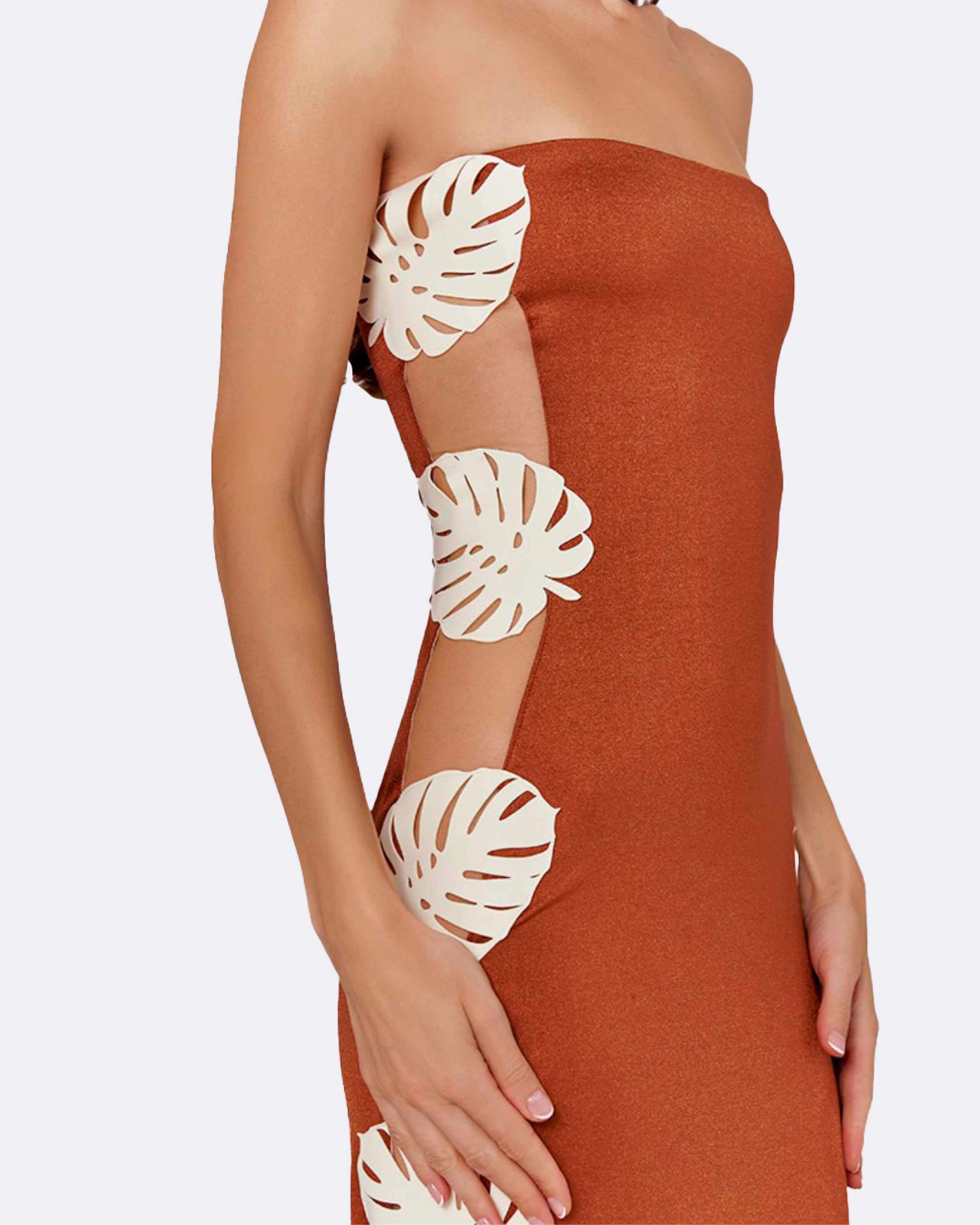 HOJA ROTA STRAPLESS DRESS