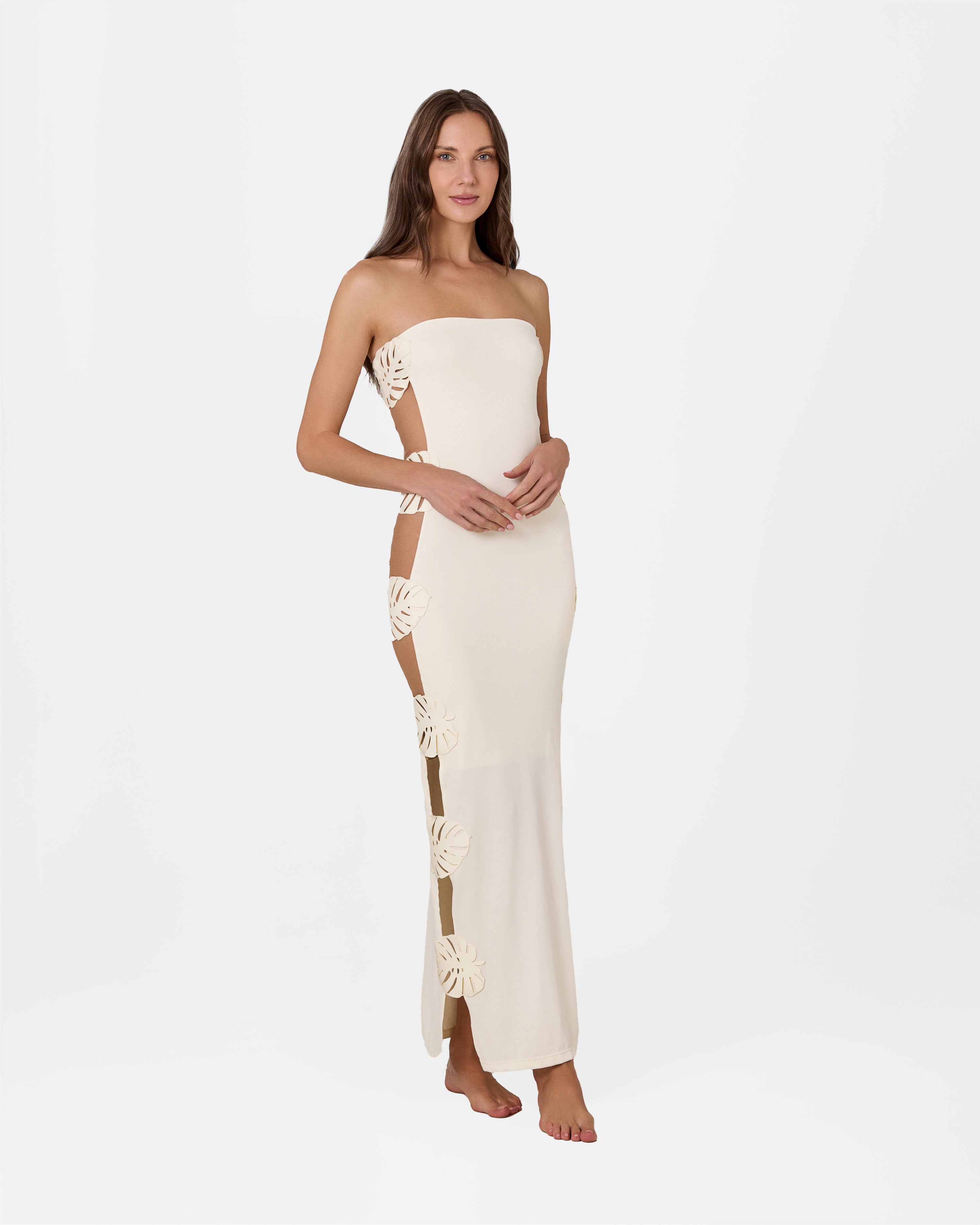 HOJA ROTA STRAPLESS DRESS