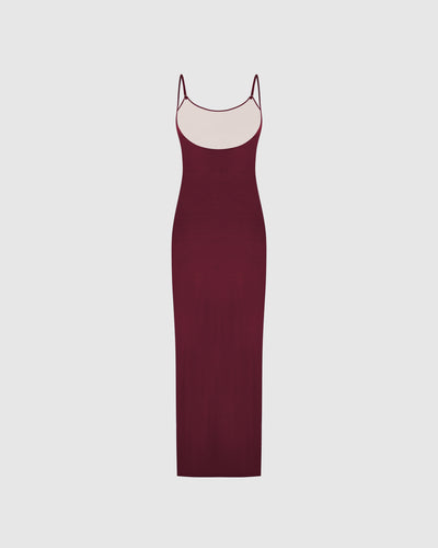 strapless satin prom dress Long Mauve Satin Strapless Split Dress